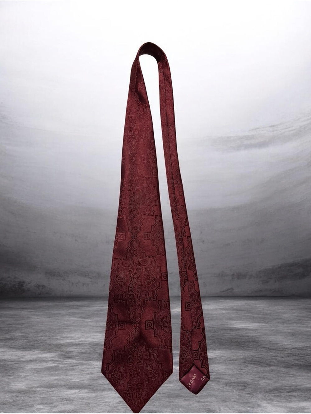 Givenchy Men's Deep Burgundy Textured Silk Tie